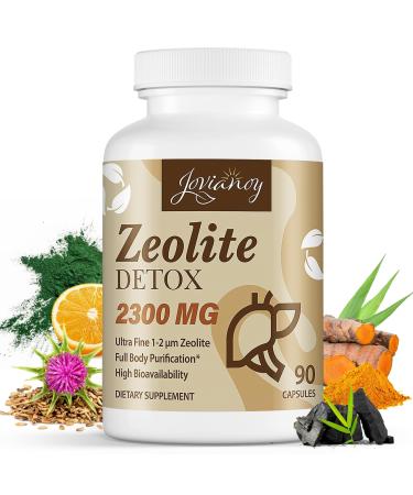 2300 MG Zeolite Detox Capsules Organic Activated Charcoal Bentonite Clay 1-2 m Clinoptilolite Maximum Absorption Gut Liver Detox Cleanse Full Body for Women Men 90 Capsules 1 Count (Pack of 1)