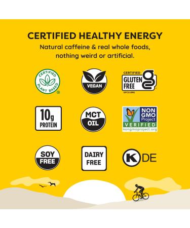 QUANTUM Organic Caffeinated Energy Bars - Plant Based Protein - Vegan, Gluten & Dairy Free - Salted Peanut Butter Crunch - 8 Pack - Buy Online on GoSupps.com