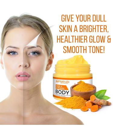 Turmeric & Kojic Body Butter - Natural Skin Brightening Even Tone & Scar Treatment - Whipped Shea Butter Cream for Radiant Skin - Buy Online on GoSupps.com