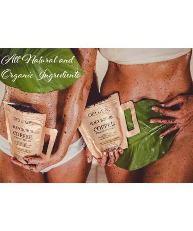 Deluge Coffee Scrub for Cellulite and Stretch Marks - Hydrating Treatment with Shea Butter, Coconut Oil, and Dead Sea Salt - Firms, Tones, and Moisturizes Skin - 10 oz - Buy Online on GoSupps.com
