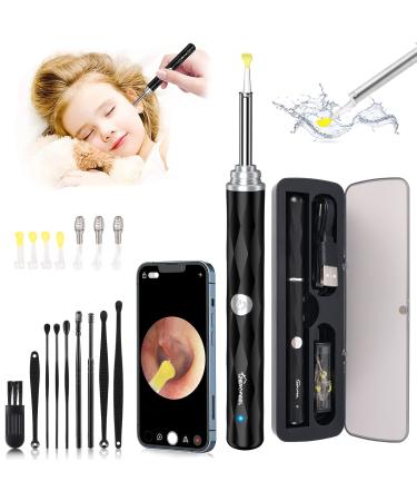 Ear Wax Removal Tool  Ear Cleaner with 1296P Camera  6 LED Lights and Built-in WiFi  Ear Wax Removal Kit with 9 Pcs Ear Set  Ear Cleaning Kit for iOS  Android  iPad Black