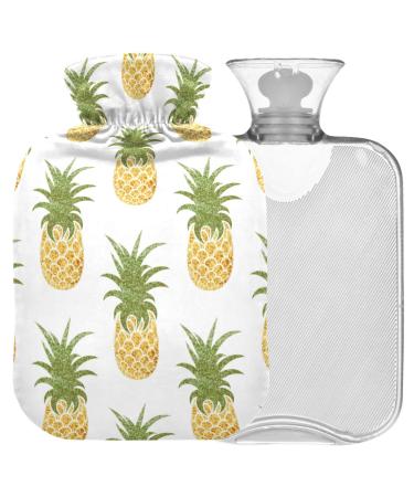 Naanle golden pineapple heat bottle with reference transparent hot water bottle 1l heat bottle for bed handfoot heat pain relief heat and cold therapy