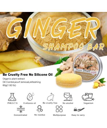 Ginger Hair Regrowth Shampoo Bar Lot de 2 barres de shampooing anti-chute de cheveux pour favoriser la croissance des cheveux 60 g (Lot de 2) - Buy Online on GoSupps.com