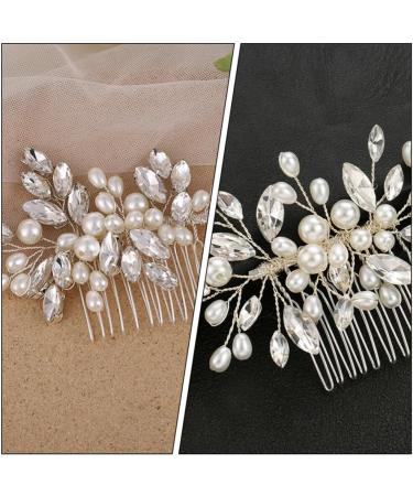 Amosfun Bridal Headwear Hair Toppers Hair Pin Hair Clip Bridal Hair Comb Hair Side Comb Wedding Headpiece Wedding Elegant Headdress Bridal Headdress Metal White Accessories Classical Bride - Buy Online on GoSupps.com