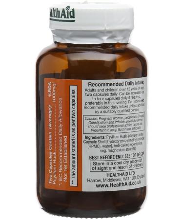 HealthAid Psyllium Husk Fibre 1000mg - 60 Vegan Capsules | High-Quality Dietary Supplement - Buy Online on GoSupps.com