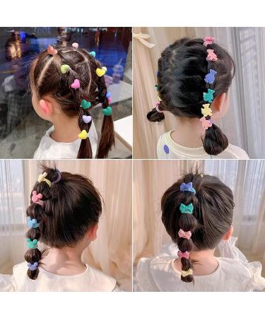 90PCS Toddler Hair Ties | Coloured Animal Shaped Hair Accessories for Girls | Elastic Ponytail Holders for Kids - Buy Online on GoSupps.com