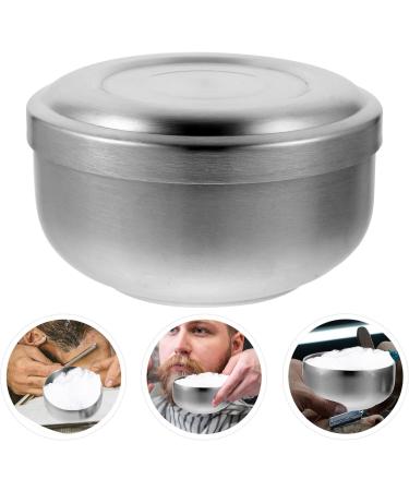 Buy Baluue Stainless Steel Shaving Soap Cream Bowl - Unbreakable Wet Shave Mug with Lid for Home Bathroom - Silver - Buy Online on GoSupps.com