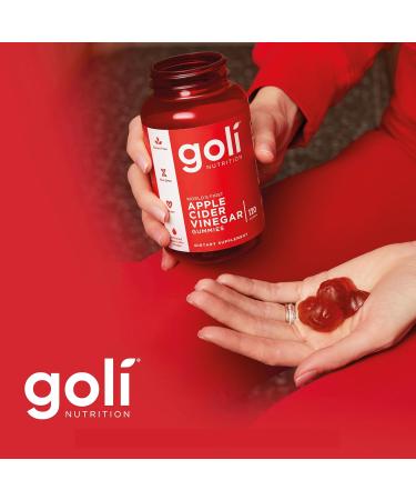 Goli Nutrition Apple Cider Vinegar Gummies - 500mg Vegan Gluten-Free Non-GMO 120 Count - Lab-Tested No Gelatin - Buy Online on GoSupps.com