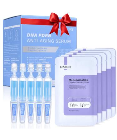 30e Salmon DNA PDRN Anti-Aging Facial Serum + 5ea Madecassoside Sheet Mask Blemish Repair