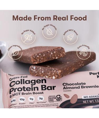 Perfect Keto Collagen Protein Bar - Almond Butter Brownie - Pack of 12 - 1.58 Oz. - Buy Online on GoSupps.com