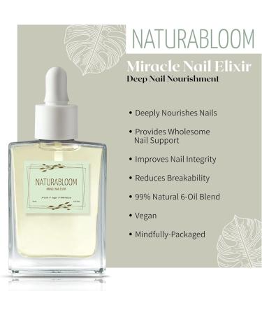 NATURABLOOM Miracle Nail Elixir Nail Repair Nail Oil - A 99% Natural Nail Oil Treatment for Damaged Nails - Vegan Nail Treatment for Weak and Damaged Nails - Nail Growth and Strengthener - Buy Online on GoSupps.com