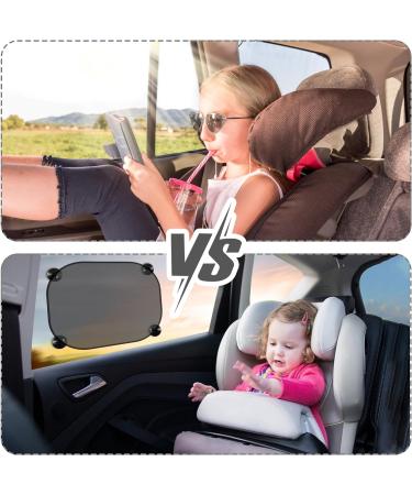 Buy Sun Protection for Babies: Universal Car Window UV Shield - 2 Pieces with 8 Suction Cups - 44x36 cm Black - Buy Online on GoSupps.com