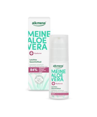 Alkmene alkmene Aloe Vera Face Liquid with Hyaluronic Acid 50ml - Aloe Vera Face Gel for Normal to Dry Skin - Vegan Moisturizer