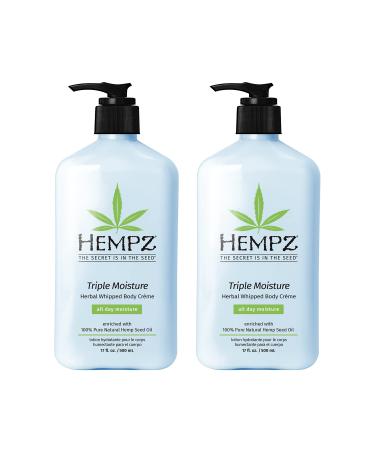 HEMPZ Body Lotion - Triple Moisture - Grapefruit & Sparkling Peach Daily Moisturizing Cream Shea Butter Aloe Orange Extract Body Moisturizer - Skin Care Products Hemp Seed Oil - 17 fl oz 2-Pack Bundle - Buy Online on GoSupps.com