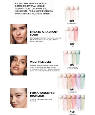 5 Colors Highlighting Powder Pearls Finishing Powder Setting Pearls Multi-tone Powder Loose Powder - Buy Online on GoSupps.com