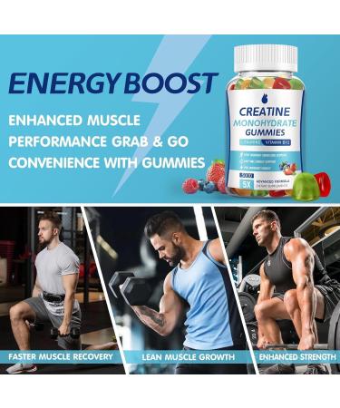 MaxHemp Creatine Monohydrate Gummies 5000mg Creatine for Women & Men 2 Packs Creatine Monohydrate Chew for Boost Focus Muscle Strength 5g Creatine Monohydrate per Serving Sugar Free Vegan - Buy Online on GoSupps.com