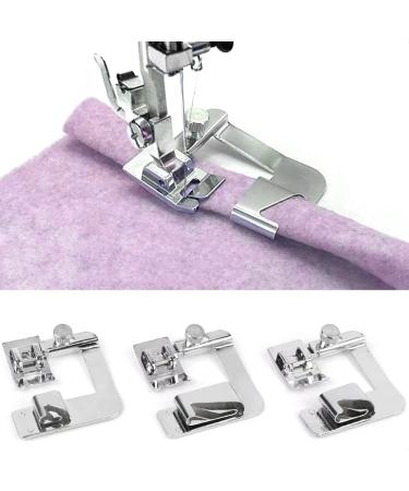 TISEKER 3 Sizes Wide Rolled Hem Pressure Foot Sewing Machine Presser Foot Hemmer Foot Set 1/2 Inch, 3/4 Inch, 1 Inch for Brother Singer and Other Low Shank Sewing Machine - Buy Online on GoSupps.com