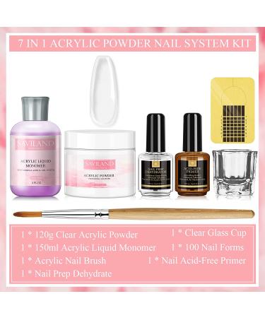 Saviland Clear Acrylic Nail Kit - Professional 4oz Acrylic Powder & 5oz Liquid Set with Nail Dehydrator - Perfect for Acrylic Nails - Buy Online on GoSupps.com