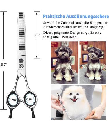 Shop Purple Dragon Effy Dog Scissors - 7 Right-Handed 40 Teeth Japanese 440C Stainless Steel for Groomers & Beginners - Buy Online on GoSupps.com