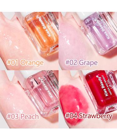 Hydrating Lip Glow Oil - Fruit Flavoured Moisturizing Gloss - Long Lasting Nourishing Shine - 4 Colors - Buy Online on GoSupps.com
