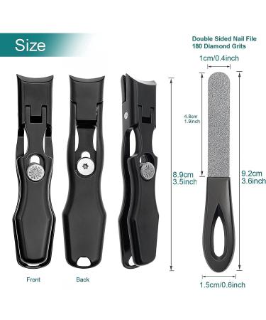 VOGARB Extra Large Wide Jaw Toenail Clippers for Thick Nails - Heavy Duty Fingernail Cutter with Safety Lock and File - No Splash Design for Men, Women, Seniors - Black - Buy Online on GoSupps.com