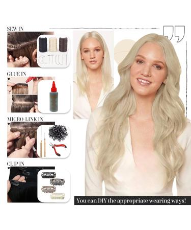 Vivien Blonde Treat Remy Hair Extensions | Real Hair #613 60cm 100g - Premium Quality Blonde Sew-In Tresses - Buy Online on GoSupps.com