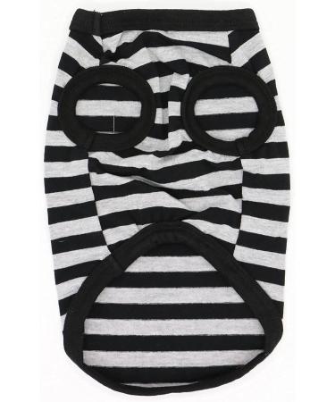 Lovely LOPHIPETS 100% Cotton Striped Dog Shirt-Black & Gray Stripes, XXS for Chihuahua & Small Dogs (0.5-1.2 lbs) - Buy Online on GoSupps.com
