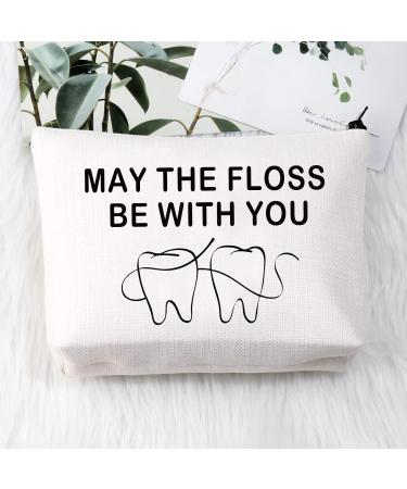 BDPWSS Dentist Gift - Waterproof Make-up Bag for Dental Hygienists & Assistants - 'May the Floss Be With You' Zippering Bag - Buy Online on GoSupps.com