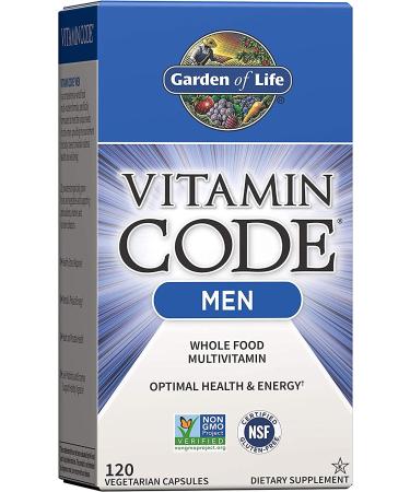 Garden of Life Omega 3 6 9 CoQ10 Antioxidant Raw Whole Food Nutrition Supplement & Vitamin Code Fruit Veggie Blend Probiotic Multivitamin for Men 120 Count