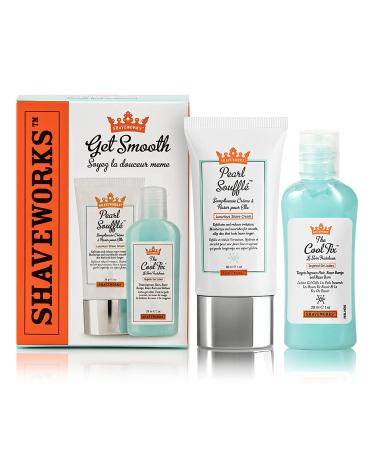 Shaveworks Get Smooth Duo: The Cool Fix 1 Fl Oz + The Pearl Souffl Shave Cream 1 Fl Oz - Post Waxing & Shaving Solution for Ingrown Hair, Razor Bumps, & Burns - Buy Online on GoSupps.com
