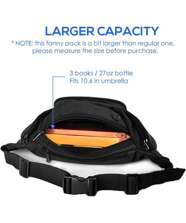 NOOLA Large Fanny Pack with Water Bottle Holder - Adjustable Waist Bag for Outdoors, Travel, and Exercise - Black - Buy Online on GoSupps.com
