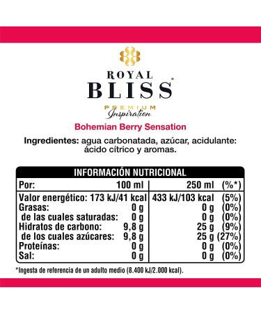 Royal Bliss Bohemian Berry Sensation | Premium Aromatic & Fruity Tonic Mixer - Pack of 12 x 250ml | International Shipping - Buy Online on GoSupps.com
