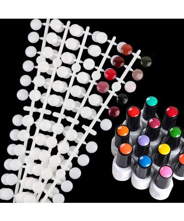 Flofia 120stk.Nail display point Color points for gluing nail art tips presentation round self-adhesive transparent nail tip colored compartments for nail polish lid DIY manicure practice nail studios nature - Buy Online on GoSupps.com