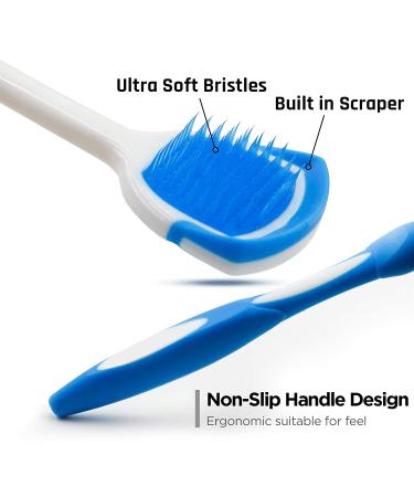 Professional Tongue Scraper 3 Pack - Fight Bad Breath with Tongue Cleaner Brush for Fresh Breath - Buy Online on GoSupps.com