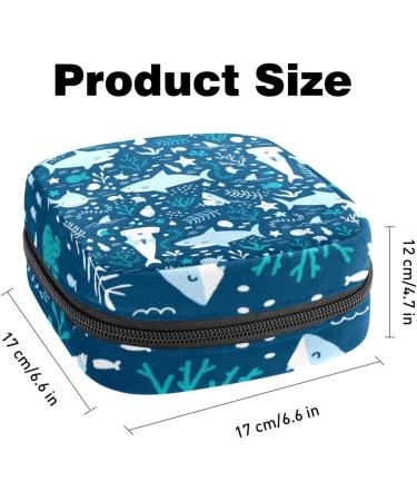 Buy Portable Women's Binding-Up Bags & Menstrual Cup Pockets | Cute Cartoon Shark Pattern - Ideal for Teenage Girls & First Period Essentials - Buy Online on GoSupps.com