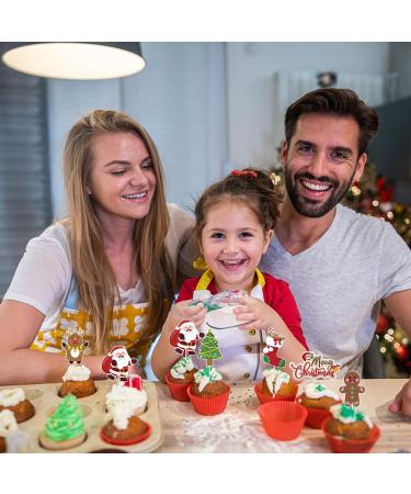 24 x Christmas Cupcake Toppers Merry Christmas Cake Topper Christmas Cake Decoration for Christmas Party Decoration Dessert Cake Christmas Party (Santa Claus) - Buy Online on GoSupps.com