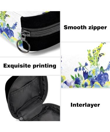GIAPB Period Bag - Sanitary Napkin Storage & Makeup Pouch | Blue Yellow Flower - Color2140 - Buy Online on GoSupps.com