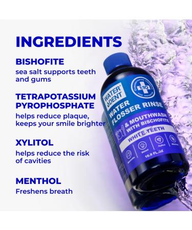 Concentrated Water flosser Rinse & mouthwash Teeth WHITENING | Add to Water Flossers| Fruit Flavor | 1 Pack 16.9 fl.oz | Peroxide Free. Made in USA - Buy Online on GoSupps.com