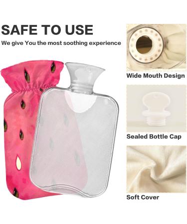 Naanle Watermelon Heat Bottle - 2L Transparent Hot Water Bottle for Bed Hand & Foot Warmer Pain Relief & Cold Therapy | International Shipping - Buy Online on GoSupps.com