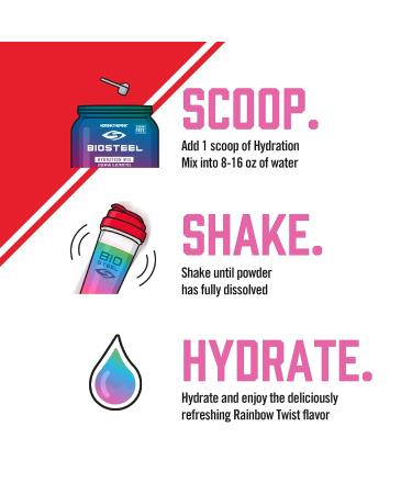 BIOSTEEL Hydration Mix - Sugar-Free Electrolytes Rainbow Twist Flavor 60 Servings | Best Hydration Supplement - Buy Online on GoSupps.com