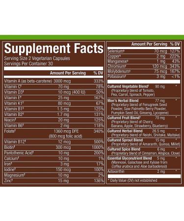 plnt Fermented Whole Food MenaTMs 50+ Multivitamin (60 Vegan Capsules) 60 Count (Pack of 1) - Buy Online on GoSupps.com