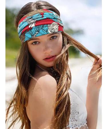 Kavya Women's Headbands UK | Boho Soft Hair Bands for Yoga and Fashion | Elastic Hair Accessories (Elegant) Multi-Colored - Buy Online on GoSupps.com