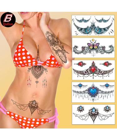 Qullue Sexy Flowers Temporary Tattoo Stickers for Girls, Women, Adults - 20 Sheets, Long-lasting and Realistic Fake Tattoos - Buy Online on GoSupps.com
