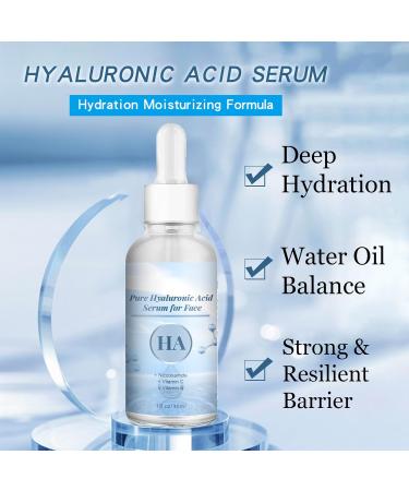 Hyaluronic Acid Plus Vitamin C Serum For Face Nicotinamide & Vitamin E Contained Face Serum For Women Hydrating & Anti Aging Serum Skincare For Facial Moisturiser Dull & Dry Skin - Buy Online on GoSupps.com