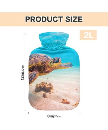 Soft Velvet Heat Bottle with Hawaiian Sea Turtle - 1L Warming Bag for Pain Relief Hot & Cold Compress Body Bed Warmer - Buy Online on GoSupps.com