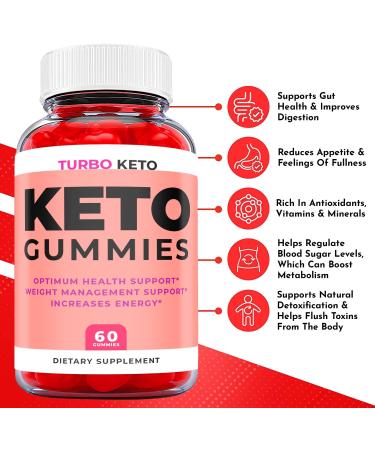 Turbo Keto Gummies - Vegan Formula with ACV for Weight Loss - 60 Gummies - Buy Online on GoSupps.com