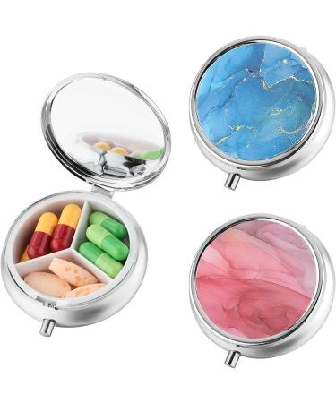 Buy WLLHYF 2PCS Metal Pill Case - 3 Compartment Portable Decorative Pill Organizer for Vitamins & Medicines - Retro Travel Pillbox for Purse & Pocket - Buy Online on GoSupps.com