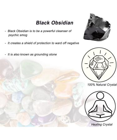 Black Obsidian Raw Crystal Large 1.25-2.0 | Healing Stones for Tumbling & Cabbing - Natural Rough Stones for Fountain, Decoration, & Polishing - Wicca & Reiki - Buy Online on GoSupps.com