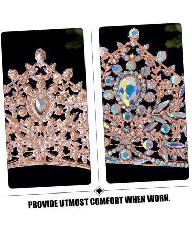 DRESSOOS Crown Headband Crown Bridal Crown Crowns for Women Rhinestone Headband Princess Crown Wedding Crown for Bride Bridal Hair Accessories Crown for Bride Wedding Zinc Alloy 17.00X17.00X9.00CM Golden - Buy Online on GoSupps.com