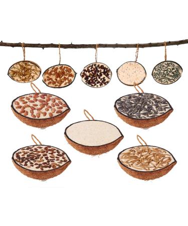 10 filled half coconuts in five different varieties for hanging Year-round wild bird food
